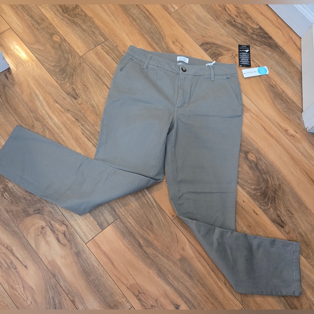 Market & Spruce Madison Mid-rise Slim Straight  Chino Pant, Olive, Size 10 NWT - Picture 2 of 11